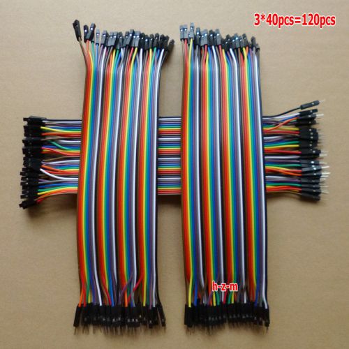 3x40PCS Dupont Wire Color Jumper Cabl 2.54mm 1P-1P Male to Female 20cm
