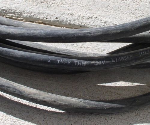29&#039; + THW # 2 AWG GAUGE STRANDED COPPER electrical WIRE #2 BLACK, THHN, THWN