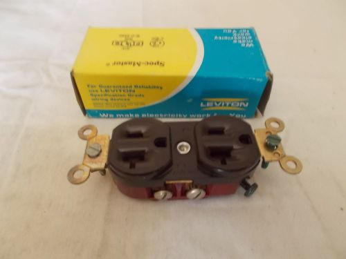 Leviton 5362  brown duplex receptacle 20a-125v ac back &amp; side wired for sale