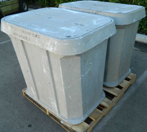 2 New Duravault Concrete/Fiberglass  utility box 3 Ft. tall 3 Ft long 2 Ft. wide