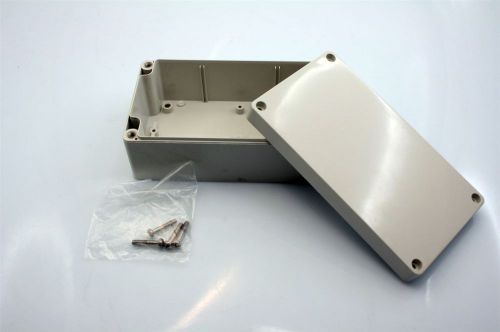 NEW White Plastic Electronics Project Box Enclosure Case Rubber Sealed /w Screws