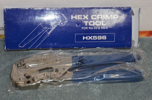 Hex Crimp Tool for RG-59 &amp; RG-6 - Crimper Model HX596 NOS