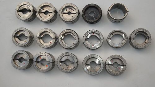 Burndy 16 Piece U Style Stainless Steel Crimping Die Set for Copper &amp; AL Used
