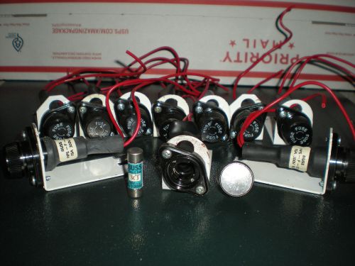 Lot of 10 buss hps-f-ee 15a in line fuse holders &amp;10 sc-3 fuses &amp; brackets for sale