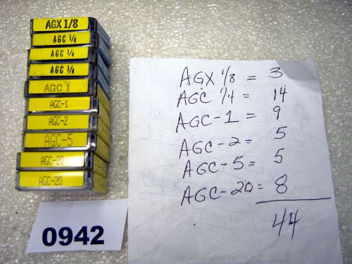 (0942) giant lot of 44 bussmann mini fuses agx1/8 agc1/4 more for sale