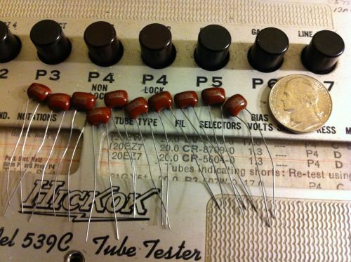 10 vintage mica capacitors 200pf cm4fd nos tube guitar amp radio repair parts for sale