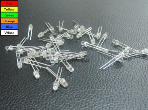 6value 120pcs (r,y,g,o,b,w) 3mm round diffused light led assortment kit b201 for sale