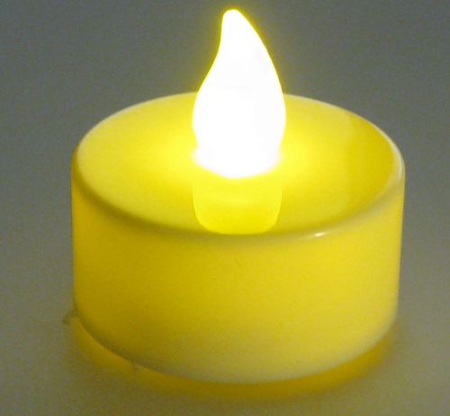 Tabletop Flickering Yellow LED Candle with CR2032 3V Battery and Switch