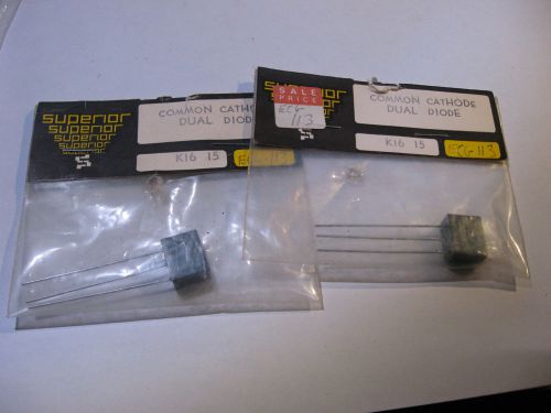 Qty 2 ECG-113 GE Common Cathode Dual Diode TV Television Vintage NOS Package