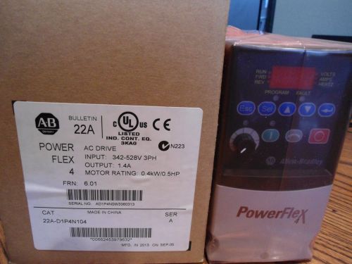 New Allen Bradley  Power Flex 4  AC Drive  22A-D1P4N104  FRN: 6.01