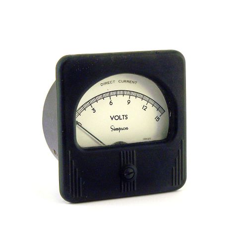 Simpson instruments 0-15 dc volts meter panel gauge 7350 model 27 for sale