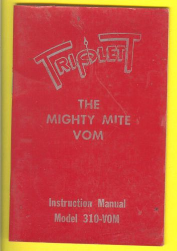 TRIPLET The Mighty VOM Instruction Manual Model 310-VOM Bluffton Ohio