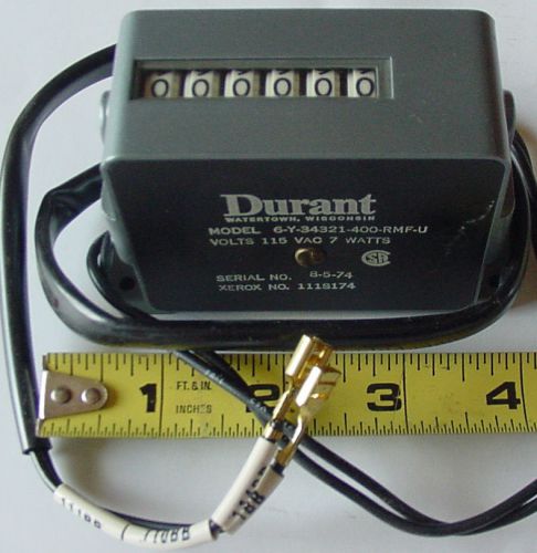 Durant Xerox A. C. 6 Digit Counting Meter 115 VAC 7 Watts NOS NR