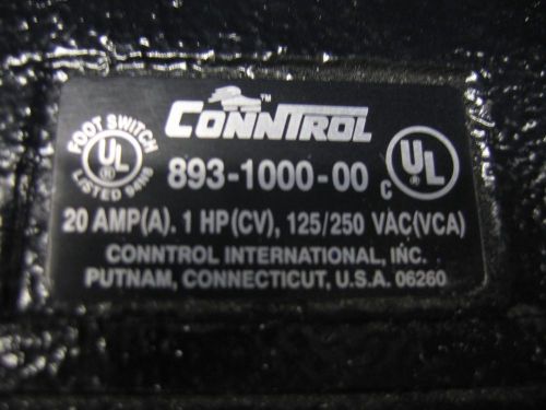 Conntrol 893-1000 Industrial Footswitch   20Amp  1 HP  120 / 250v