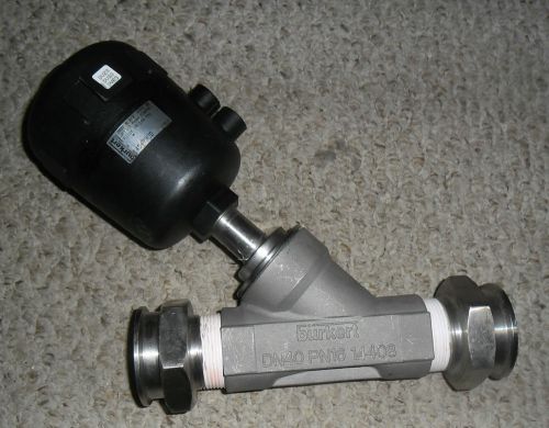 Burkert 2000 b 1 1/2&#034; ptfe stainless steel angle control valve 454790d for sale