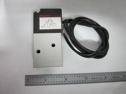 Humphrey pneumatic compressed air valve solenoid 12vdc 125 psi as is  bin#l6-06 for sale