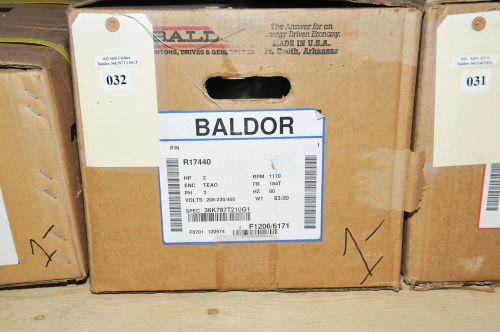 Baldor R17440 / 36K787T210G1 AC Motor  2HP  208-230/460V  3P  1170RPM      NEW!!