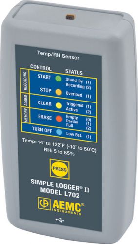 Aemc l702 simple logger ii (2-channel, temperature/relative humidity) for sale