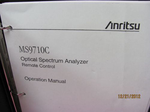 ANRITSU MS9710C Optical Spectrum Analyzer Remote Control - Operation Manual