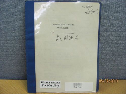 ANADEX MODEL PI-408R: Frequency to DC Converter - Instruction Manual schem 16817