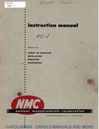 NMC Manual PC-1 Alpha Beta Gamma Proportional Counter