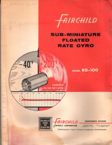 Fairchild Sub-Miniature Floated Rate Gyro Model RG-100 brochure