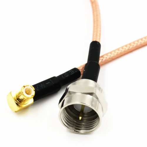 1 pcs F male to MCX male right angle crimp RG316 pigtail RF cable 15cm