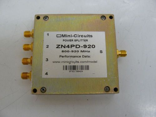New mini circuits zn4pd-920 power splitter 800-920 mhz for sale