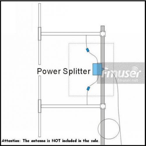 New!2-way Power Splitter combiner divider for FM dipole antenna 88~108mhz OEM