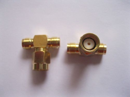 30 pcs sma rf dual male to 1 female coaxial connector t type for sale