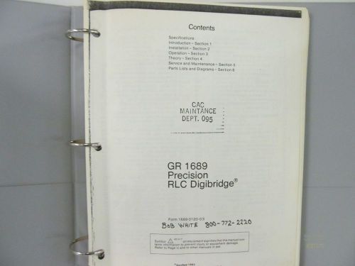 General Radio 1689  Precision RLC Digibridge  Instruction Manual