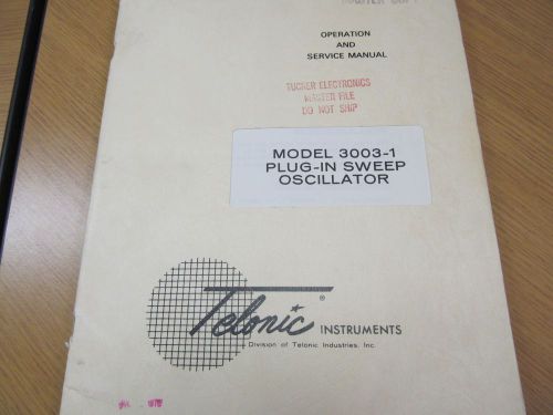 Telonic 3003-1 Plug In Sweep Oscillator Operation and Service Manual w/ Sc 46261