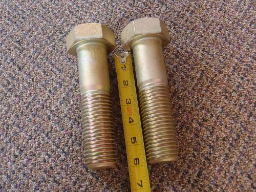 (2) E8 YELLOW 1-7/16&#034; X 6&#034; GRADE 8 BOLTS WITH 2-1/4&#034; HEX HEAD COARSE THREAD *NEW