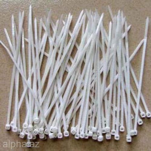 100pcs 15cm White Fixed Lock Binding Wire Rope Extended Nylon Zip Cable Tie Belt