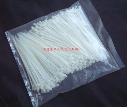 500PCS 8&#034; inch 200mm*3mm White Cable Wire Zip Ties Self Locking Nylon Cable Tie