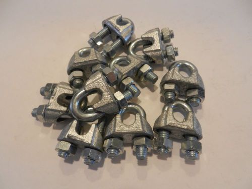 Lot of (10) 5/16&#034; inch --- galvanized wire rope cable saddle clamps for sale