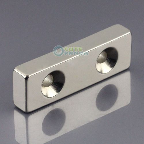 One n50 strong block magnet 60mm x20mm x 10mm two holes 5mm rareearth neodymium for sale