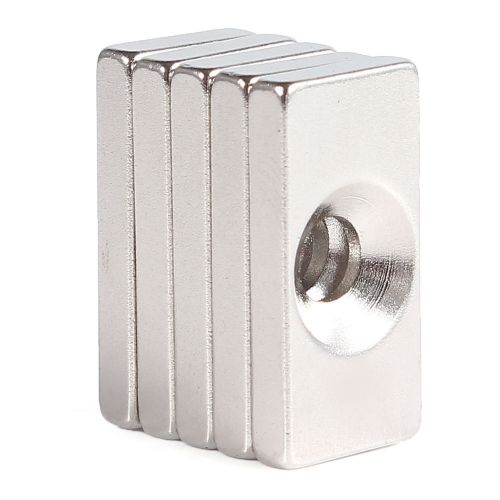 Block 20x10x3mm countersunk magnets block neodymium n35 rare earth 4mm hole for sale