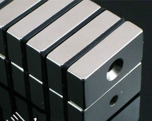 50pcs N50 Super Strong Block Magnets 20 x 10 x 5mm Hole 5mm Rare Earth Neodymium