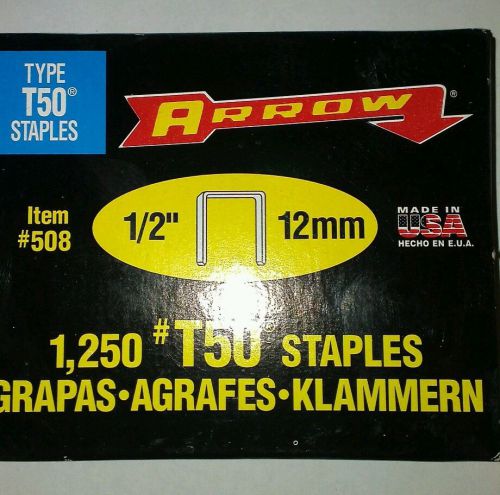 NEW ARROW T50 # 504 STAPLES  1/4&#034; 1,250 PC  New!! Made in USA!