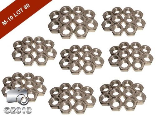 M 10 BRAND NEW HEXAGON HEX FULL NUTS A2 STAINLESS STEEL DIN 934 - 80 PCS OF PACK