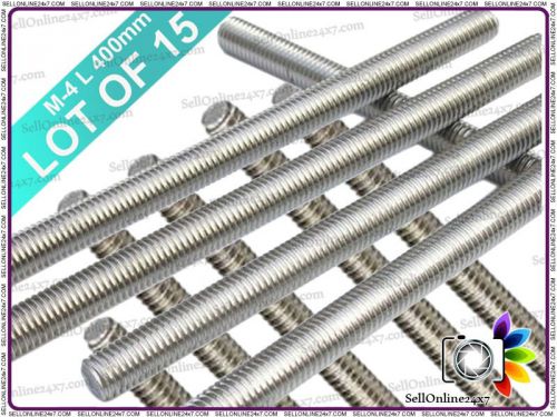 Lot of 15 Pcs -Fully Threaded Rod/Threaded Bar A2 Stainless Steel-400mm