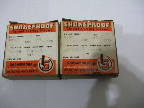 Vintage 6 - 32 x 1/2&#034; long SHAKEPROOF THREAD CUTTING SELF TAPPING MACHINE SCREW