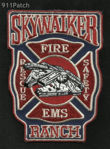 SKY WALKER RANCH, Nicasio, CA - Skywalker Fire Dept EMS Rescue FIREFIGHTER Patch