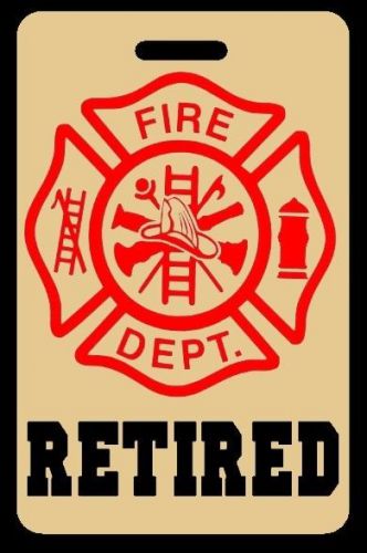 Tan RETIRED Firefighter Luggage/Gear Bag Tag - FREE Personalization