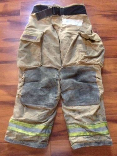 Firefighter pbi gold bunker/turn out gear globe g extreme used 34x32 great!! for sale