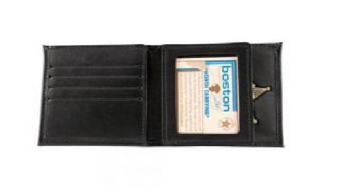 Boston leather 175-s-4009 book style badge wallet w/3 credit card slots-buchlein for sale