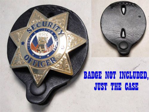 B407 g&amp;g deluxe round style clip on leather star badge holder 3 1/8&#034; diameter for sale