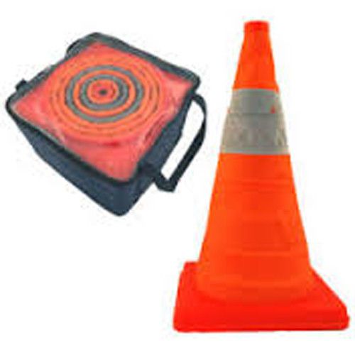 Traffic safety cone,collapsible,28&#034;tall,w/4 led lights,solid/50 flashes per min for sale