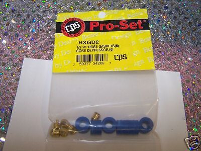 Cps pro-set 1/2&#034; hose gaskets w/valve core depressors 6 for sale